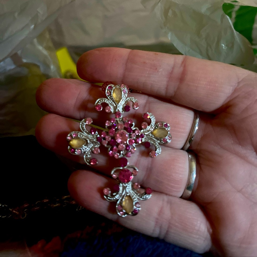Pink quartz with sterling silver Rosary